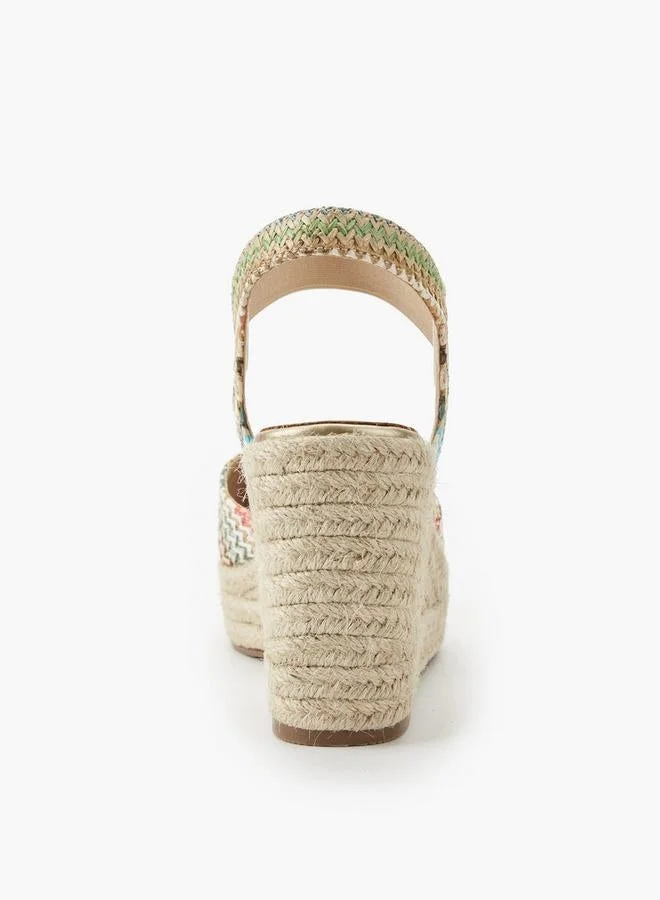 Peppermint GOLD Women Wedge Heel Espadrille Sandals for Women | Best Price UAE