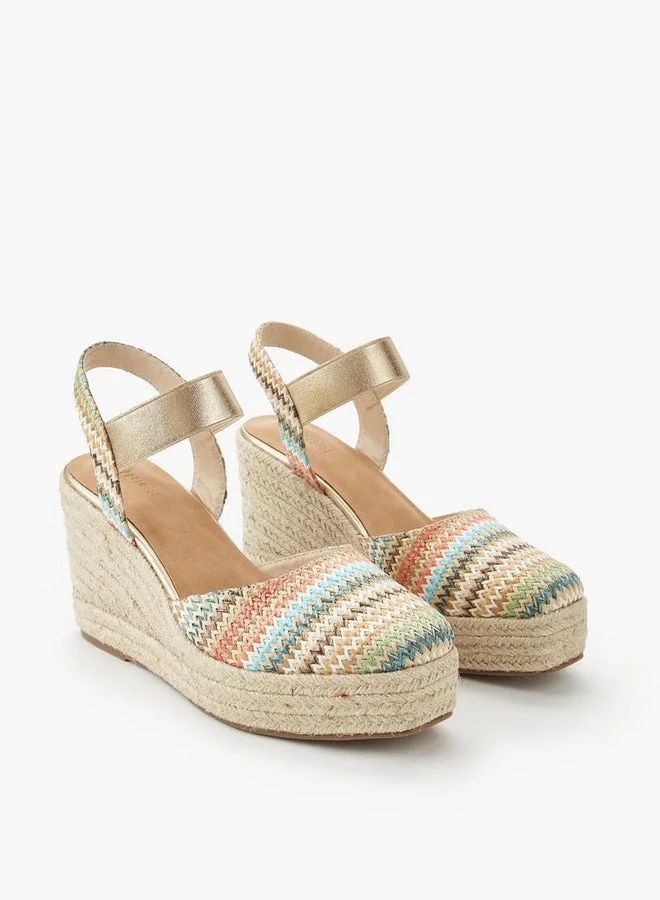 Peppermint GOLD Women Wedge Heel Espadrille Sandals for Women | Best Price UAE