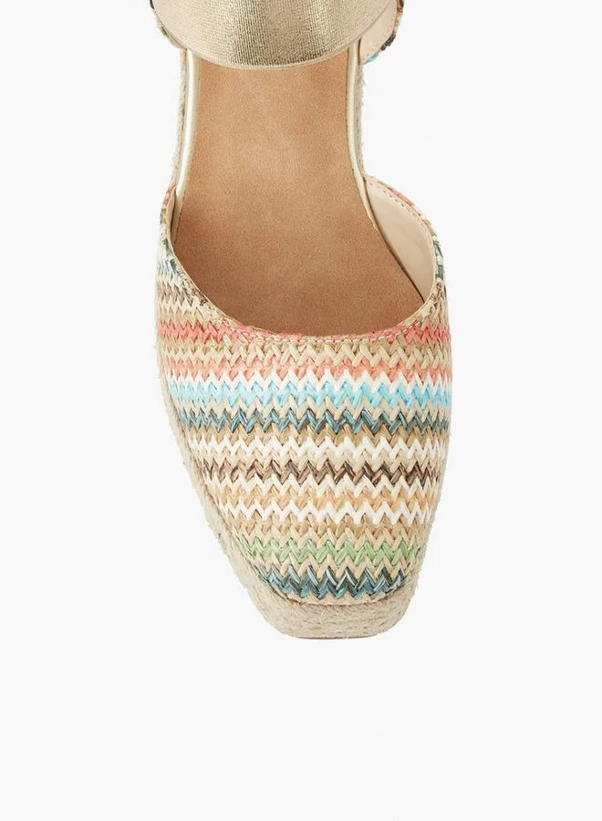 Peppermint GOLD Women Wedge Heel Espadrille Sandals for Women | Best Price UAE