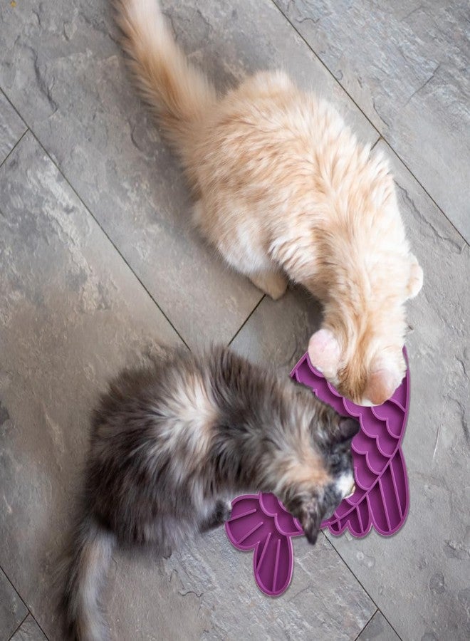 سبوت سجادة لعق مهدئة من سبوت - سجادة لعق للقطط والقطط الصغيرة والكلاب المتوسطة والكبيرة والجراء، مصنوعة من مطاط آمن غذائيًا، لتخفيف القلق، وسادة لعق زبدة الفول السوداني للكلاب، أداة تغذية بطيئة، 9.75 بوصة، سمكة - Image 3