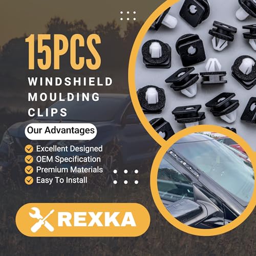Rexka 15pcs A Pillar Trim Hardware Windshield Moulding Retaining Clips Compatible with Ford Explorer 2011-2019 BB5Z-78519R44-A BB5Z78519R44A - Image 2