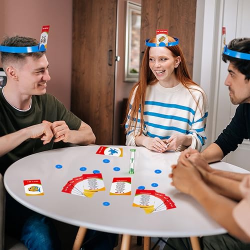 Sumind لعبة سمايند للرباط الرأس - لعبة تخمين ممتعة مع بطاقات أسئلة سريعة تتضمن رباطات رأس، بطاقات صور، عملات تسجيل، ساعة رمل (نمط لطيف) - Image 5