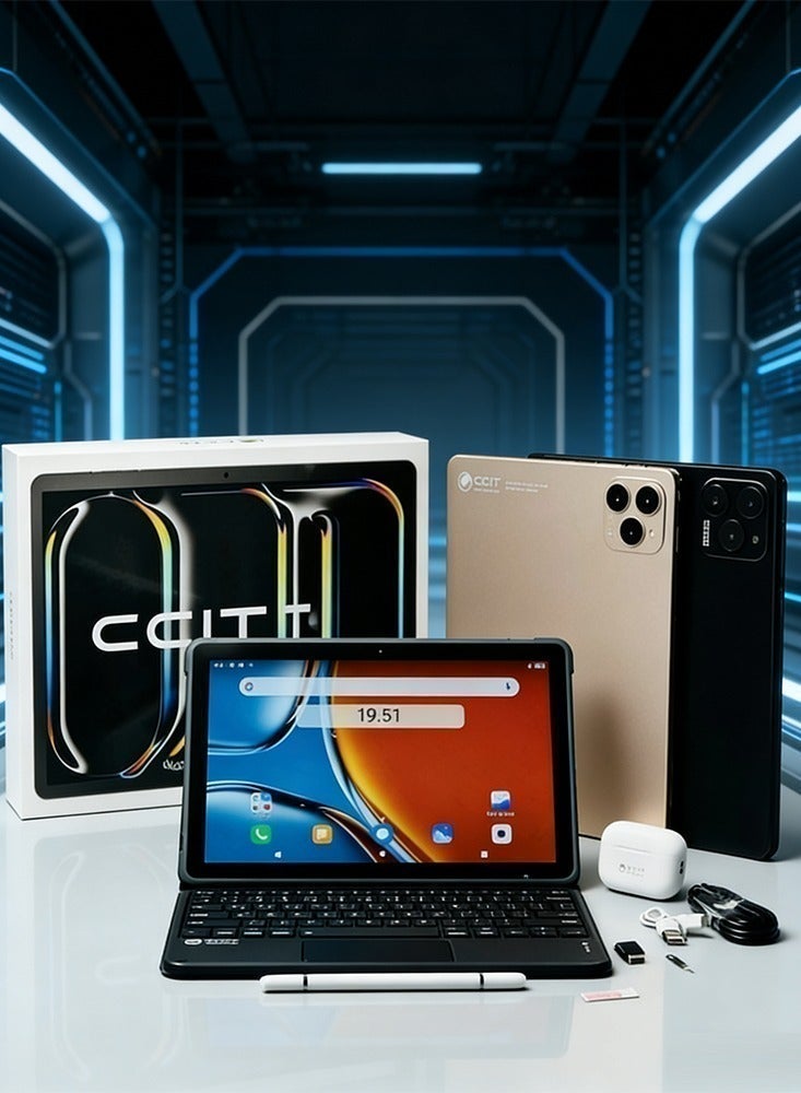 CCIT Tab 16Pro+ Tablet, 10.1 Inch, 16GB RAM, 1TB ROM, 5G WiFi, Dual SIM, Android 15, With Keyboard & Bluetooth Headset - Gold - Image 5