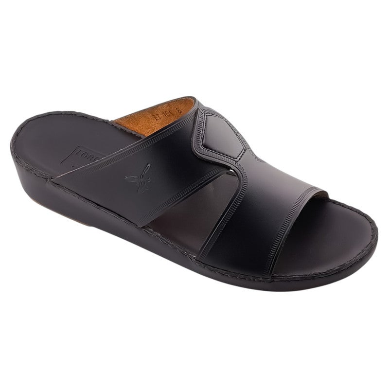 إيت صندل عربي يدوي الصنع للرجال من AET | شبشب رجالي خارجي | شبشب مفتوح من الأمام للاستخدام اليومي | جلد عربي أصلي ناعم | تصميم جديد | نعل داخلي مطابق للون| مريح وخفيف الوزن - Image 1