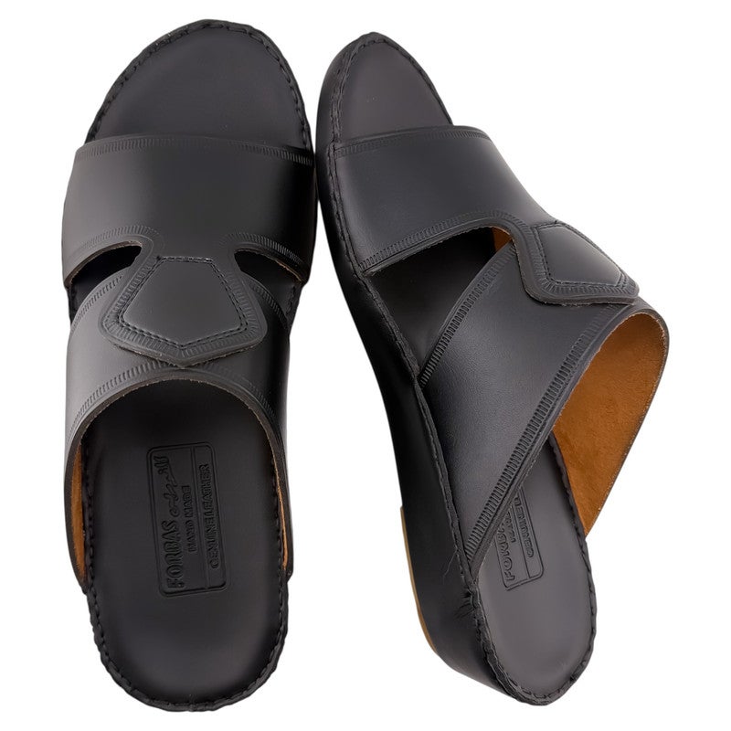 إيت صندل عربي يدوي الصنع للرجال من AET | شبشب رجالي خارجي | شبشب مفتوح من الأمام للاستخدام اليومي | جلد عربي أصلي ناعم | تصميم جديد | نعل داخلي مطابق للون| مريح وخفيف الوزن - Image 2