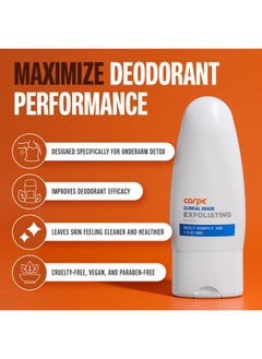 Carpe Carpe Exfoliating Underarm Scrub with Odor Protection, Underarm Exfoliator to Improve Deodorant Performance - Energizing Minty Fresh Smell - Armpit Scrub for Women and Men  - Image 2