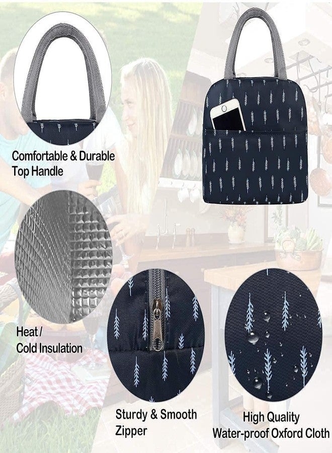 BEHAHAI Insulated Lunch Bags Small for Women Work,Student Kids to School,Thermal Cooler Tote Bag Picnic Organizer Storage Lunch Box Portable and Reusable. (Blue Tree) - Image 4