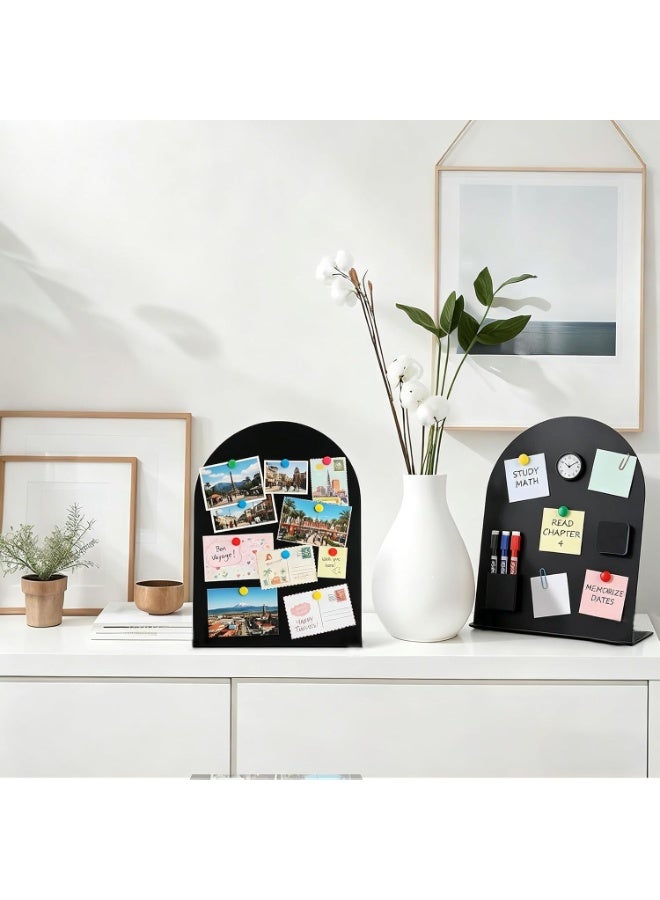YelaJoy Magnetic Bulletin Board with Stand, Magnetic Board, Magnet Board, Metal Tabletops Memo Photos/Souvenir Display Board Magnet Desk Display Stand for Home School Office Kitchen Decoration - Image 5