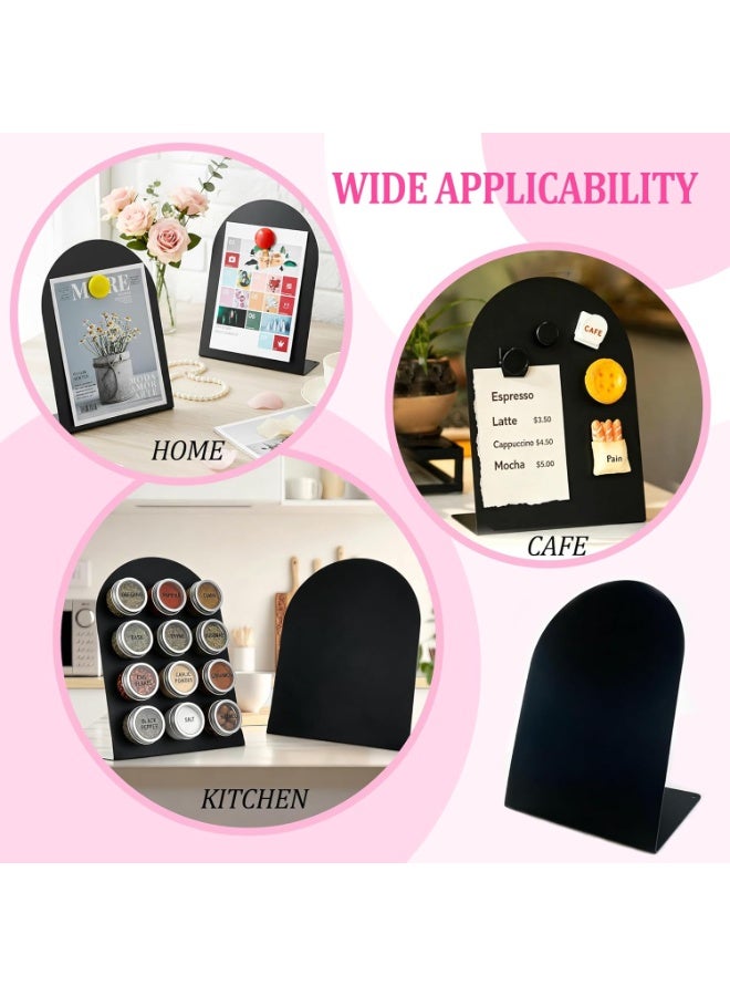YelaJoy Magnetic Bulletin Board with Stand, Magnetic Board, Magnet Board, Metal Tabletops Memo Photos/Souvenir Display Board Magnet Desk Display Stand for Home School Office Kitchen Decoration - Image 4