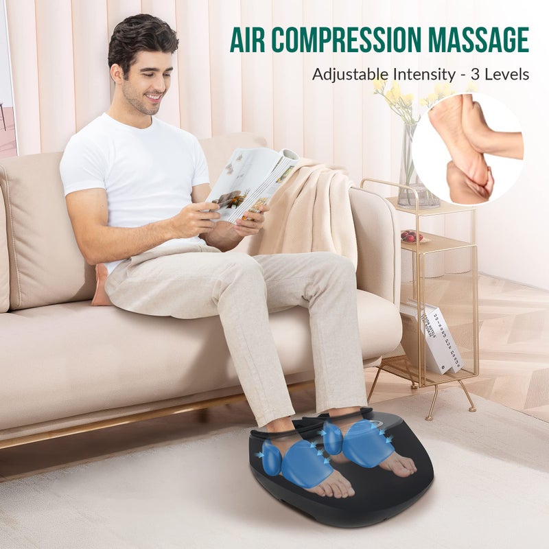Snailax Shiatsu Foot Massager with Heat, Kneading, Compression, Vibration, Feet Massage Machine for Plantar Fasciitis, Neuropathy, Foot Warmer, Gifts for Women Men,Size 13 - Image 4