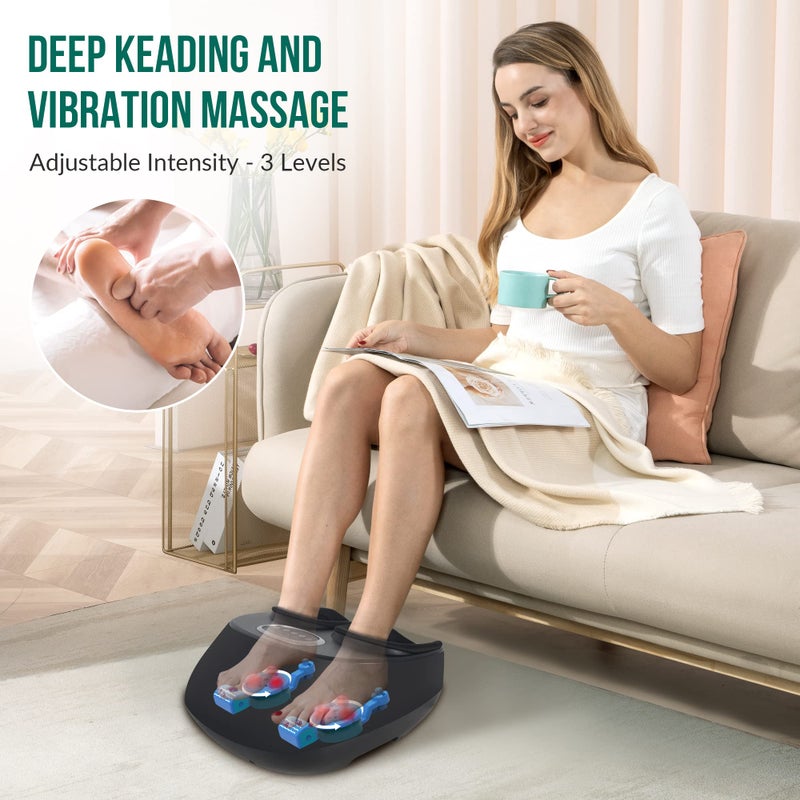 Snailax Shiatsu Foot Massager with Heat, Kneading, Compression, Vibration, Feet Massage Machine for Plantar Fasciitis, Neuropathy, Foot Warmer, Gifts for Women Men,Size 13 - Image 2