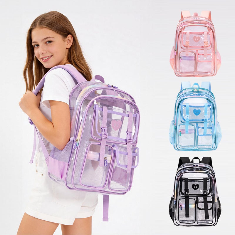 Sesame Baby Jelly Backpack for Girls Students, Large Capacity, Multi-color - Image 1