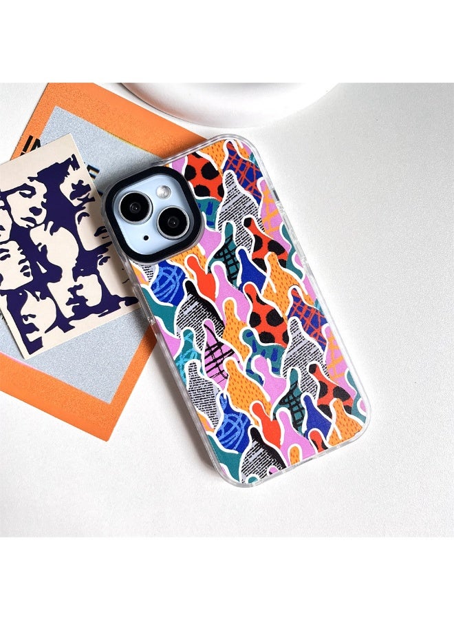 NIBEMINENT Retro Collage Protective TPU Case Cover For iPhone 14 Clear - Image 1