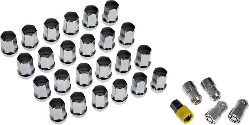 Dorman 611-236FK Wheel Nut Kit M14-1.50 Flattop Nut with Lock, Chrome - Image 1