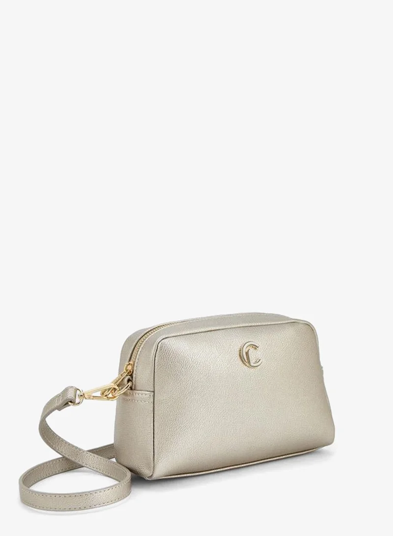 Le Confort GOLD Textured Crossbody Bag With Zip Closure for Women | Best Price UAE