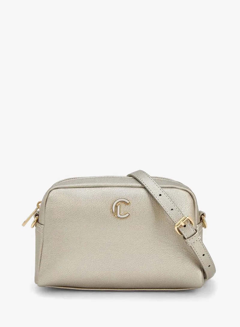 لو كونفورت Textured Crossbody Bag With Zip Closure