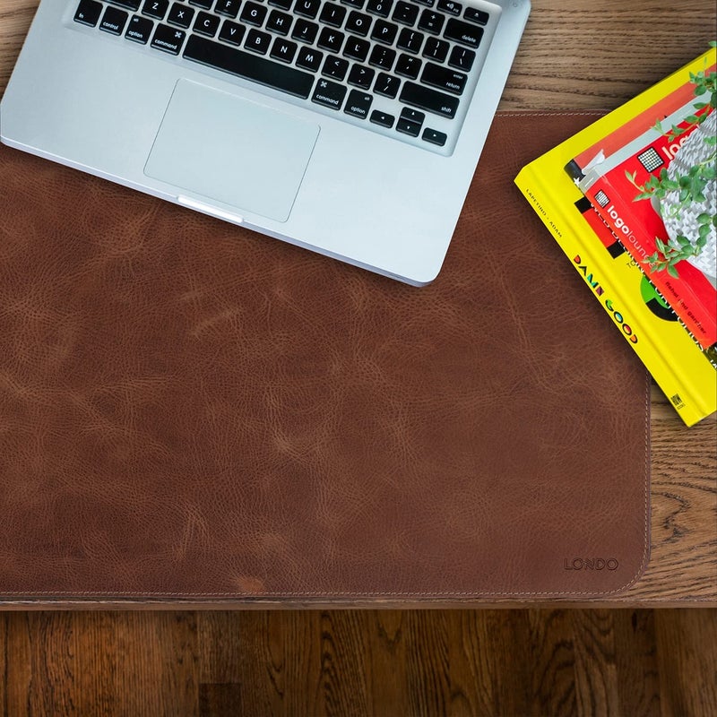 Londo Top Grain Leather Extended Mouse Pad â€“ Large Desk Mat for Office & Gaming, Smooth Writing Surface, Non-Slip Base, Durable & Stylish Workspace Accessory - Image 4