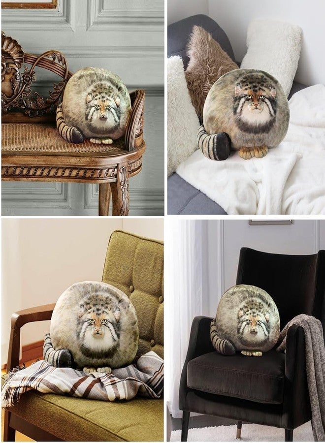 Maomoto Steppe Cat Plush, Cat Stuffed Animal 18inch, Pallas Cat Plush Pillow, Cute Plushies for Girls, Soft Plush Pillow, Throw Pillow Doll Decoration Doll Gift for Kids Boys Party Christmas - Image 3