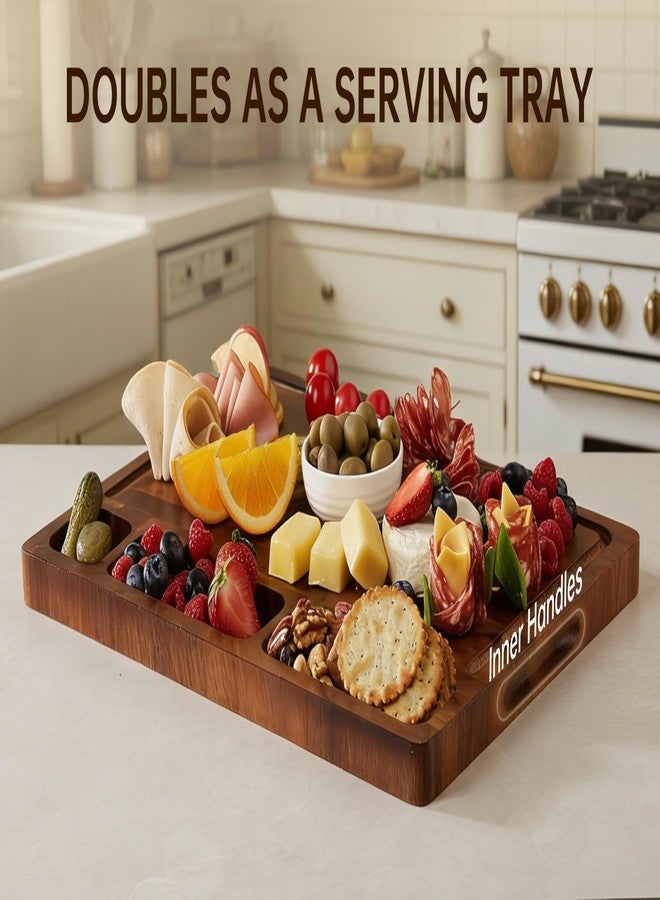 FYCTIO Walnut Cutting Boards for Kitchen, End Grain Wooden Cutting Board Double Sided, Thick Chopping Board with Handle, Large Charcuterie Butcher Block Meal Prep & Serving with Gift Box, 17"×13"×1" - Image 5