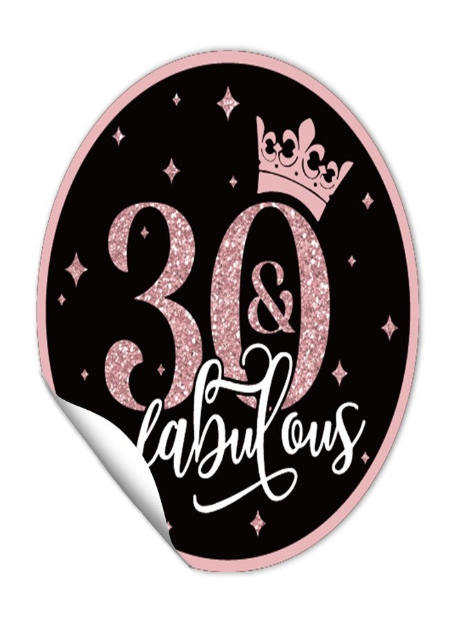 REWIDPARTY 1.5 Inch Round 30th Birthday Stickers（80 Pieces） Rose Gold 30 & Fabulous Stickers 30th Birthday Party Favor Stickers Adhesive Party Stickers 30th Birthday Party Decorations Supplies - Image 1