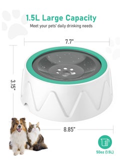Excefore Splash Non Spill Proof Dog Water Bowl, Large Capacity No Spill Dog Bowl, Slow Drinking Stay Dry Bowl, Non Drip Car Carried Pet Floating Water Bowl, with Upgraded Filter 1.5L  - Image 3