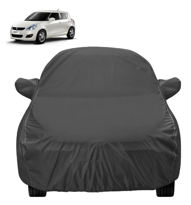 Auto Hub Car Cover Compatible with Maruti Swift (Model : 2005-2017) with Mirror Pocket, Water Resistant, Triple Stitched, Swift Car Cover, Grey - Image 1