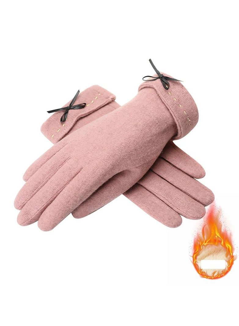 Golovejoy Women's Warm Plush Windproof And Cold Proof Lovely Gloves 