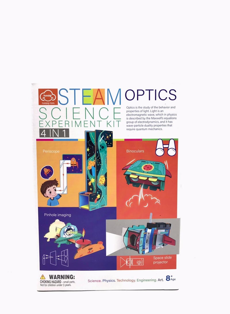TOY GARDEN STEAM Optics Science Experiment Kit 4-in-1: Hands-On Learning with Pinhole Imaging, Space Slide Projector, Binoculars, and Periscope for Kids Aged 8+ to Explore Physics and Engineering Concepts - Image 1