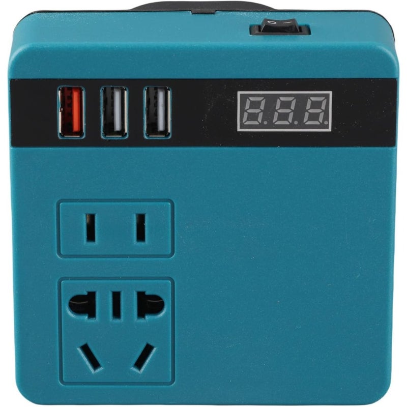 200W DC18V-21V Outdoor Generator Battery Converter with 2 USB Ports LED Indicator AC Outlet DC to AC Power Inverter for Charging Electronics - Home, Travel, Camping - Image 3