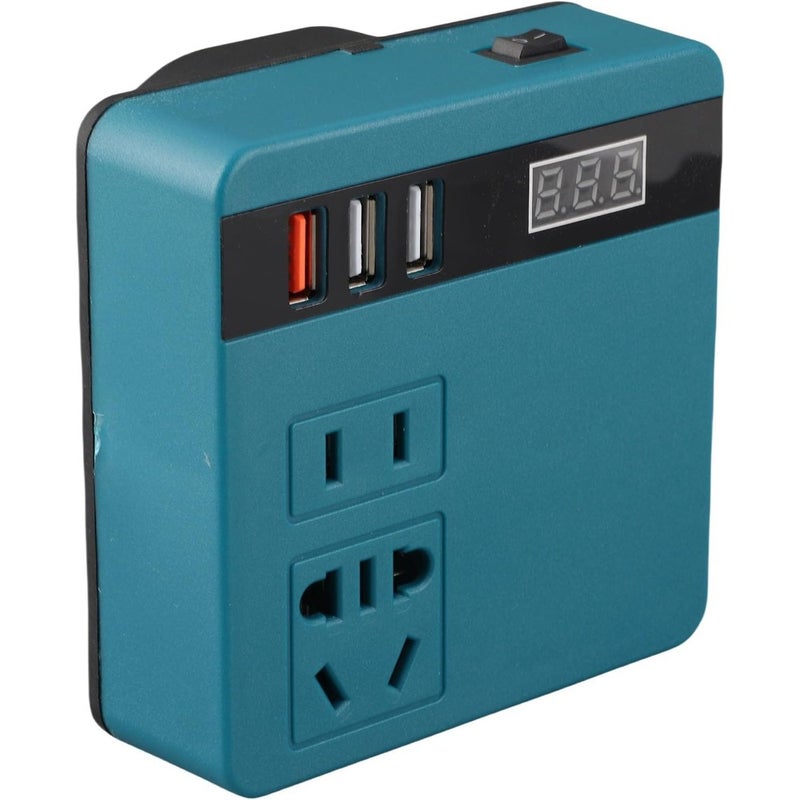 200W DC18V-21V Outdoor Generator Battery Converter with 2 USB Ports LED Indicator AC Outlet DC to AC Power Inverter for Charging Electronics - Home, Travel, Camping - Image 2