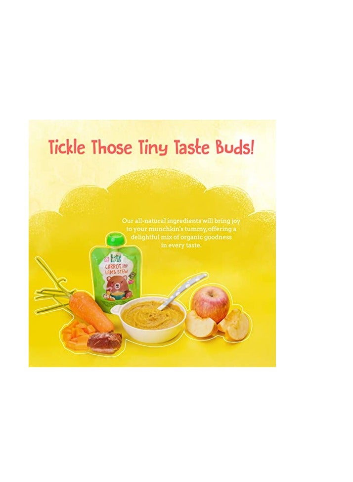 Babylikes Halal Baby Food Pouch - Carrot & Lamb Stew 130g Stage 2 Organic Baby Puree for 7+ months - Image 3