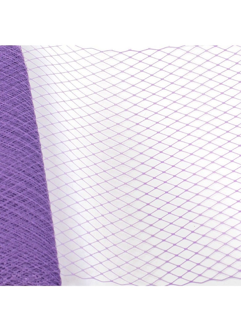 Generic DIY Bride Big Eye Mesh Photo Studio Headwear Diamond Mesh Fabric Big Eye Mesh Veil Multi-color Optional Purple