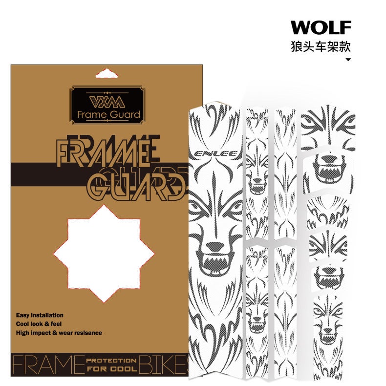 Generic 3D Mountain Bike Frame Protection Stickers Wolf King Frame 
