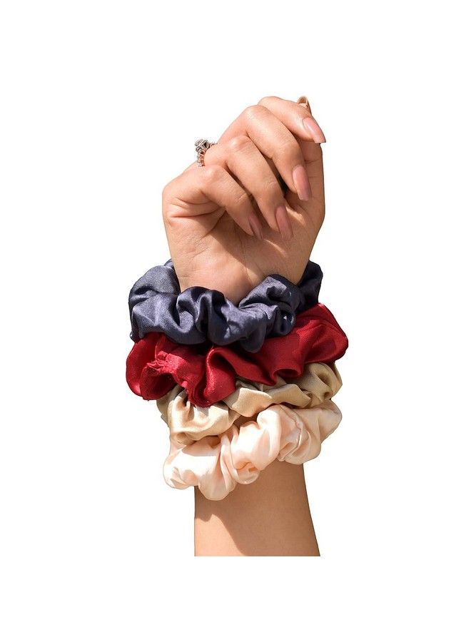 Furbo Mulberry Silk Hair Scrunchies Combo For Women And Girls Rubber Bands Ponytail Holders Hair Elastic Ties Bun Braids Band 22 Momme 6A Grade Assorted Pack Of 7 - Image 1