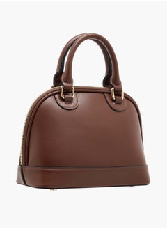 Paprika Women's Solid Tote Bag with Detachable Strap and Zip Closure  - Image 3