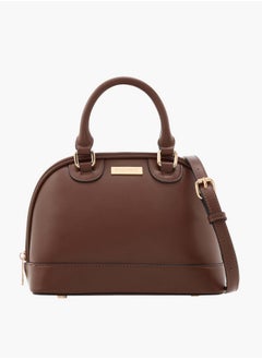 Paprika Women's Solid Tote Bag with Detachable Strap and Zip Closure  - Image 1