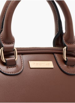 Paprika Women's Solid Tote Bag with Detachable Strap and Zip Closure  - Image 4