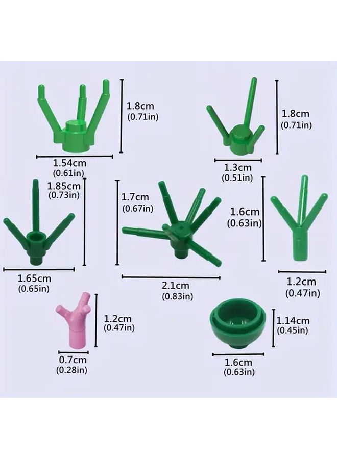 40pcs 30pcs 20pcs Beige Green Branch Flower Stem Set For DIY Farm Garden Decoration Compatible With Toys Birthday Gift - Image 2