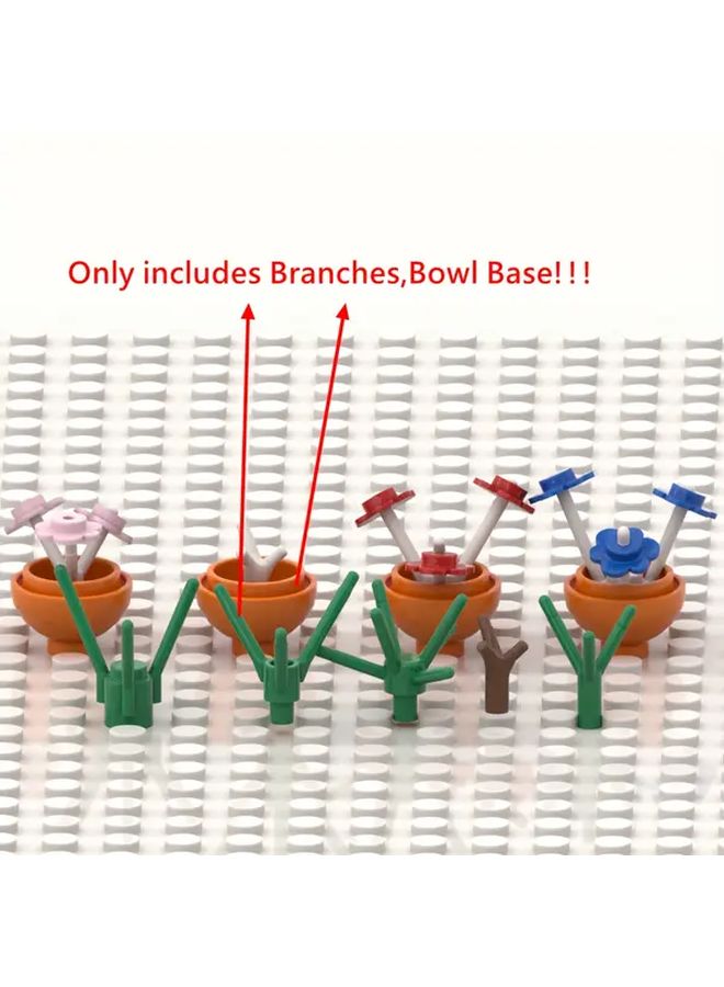 40pcs 30pcs 20pcs Beige Green Branch Flower Stem Set For DIY Farm Garden Decoration Compatible With Toys Birthday Gift - Image 1