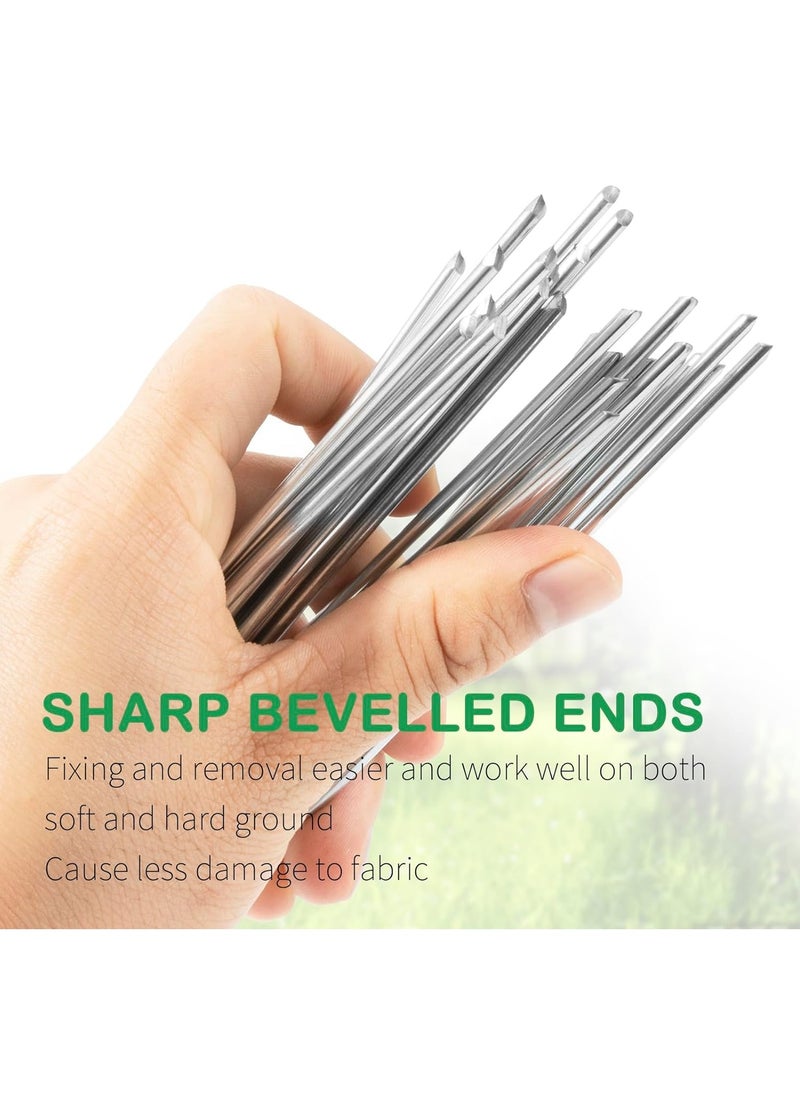 RATSAW - Garden Pegs 100 Pieces 150mm 30mm Galvanised Steel Landscape Staples Strong U Shaped Ground Stakes for Securing Weed Control Membrane Fabric Artifical Grass Matting Netting Hoses - Image 1