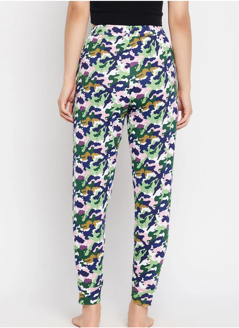 Clovia Printed High Waist Sweatpants