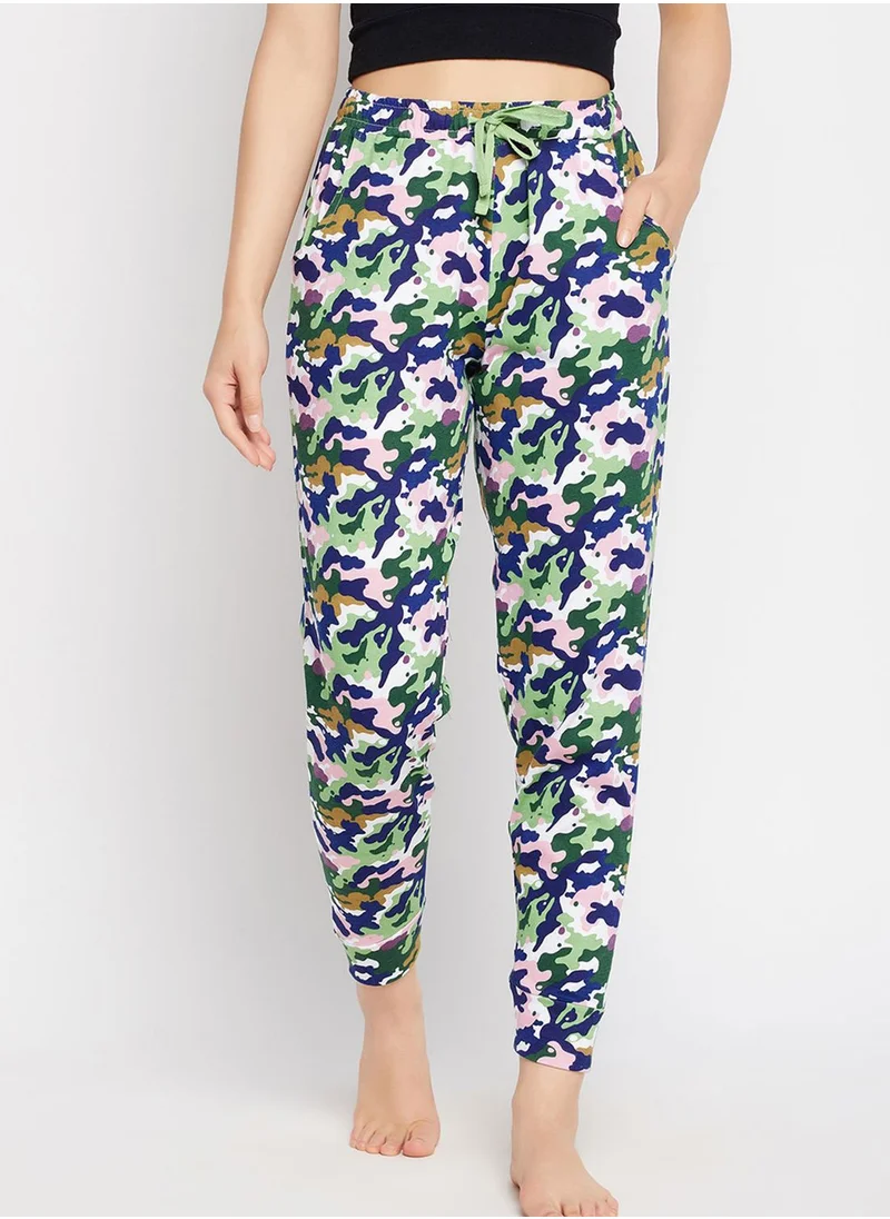 Clovia Printed High Waist Sweatpants