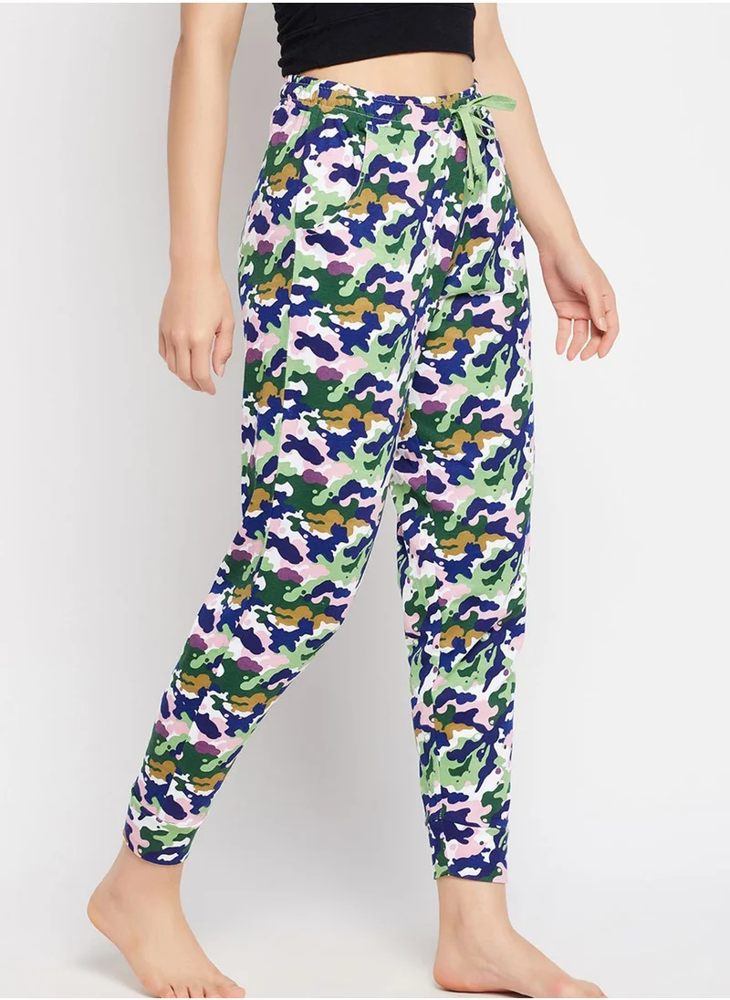 Clovia Printed High Waist Sweatpants