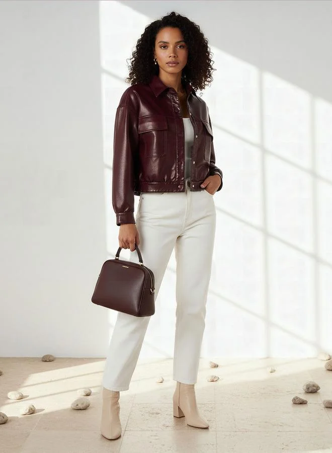 لي كوبر جاكيت لي كوبر من البولي يوريثان بتصميم الشاحنة وجيوب بغطاء