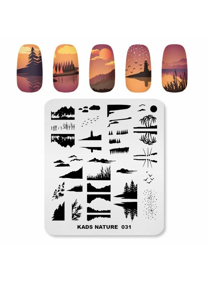 KADS Nail Stamping Plate Nature Template Image Design Plates for Nail Art Decoration and DIY Nail Art (NA031) - Image 2