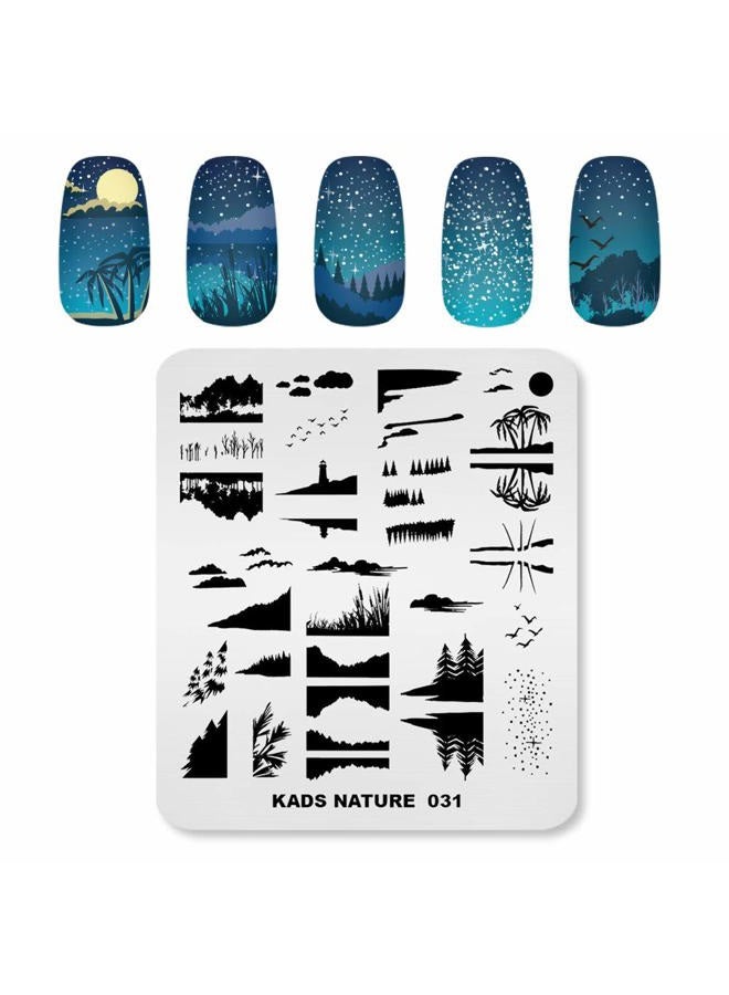 KADS Nail Stamping Plate Nature Template Image Design Plates for Nail Art Decoration and DIY Nail Art (NA031) - Image 1