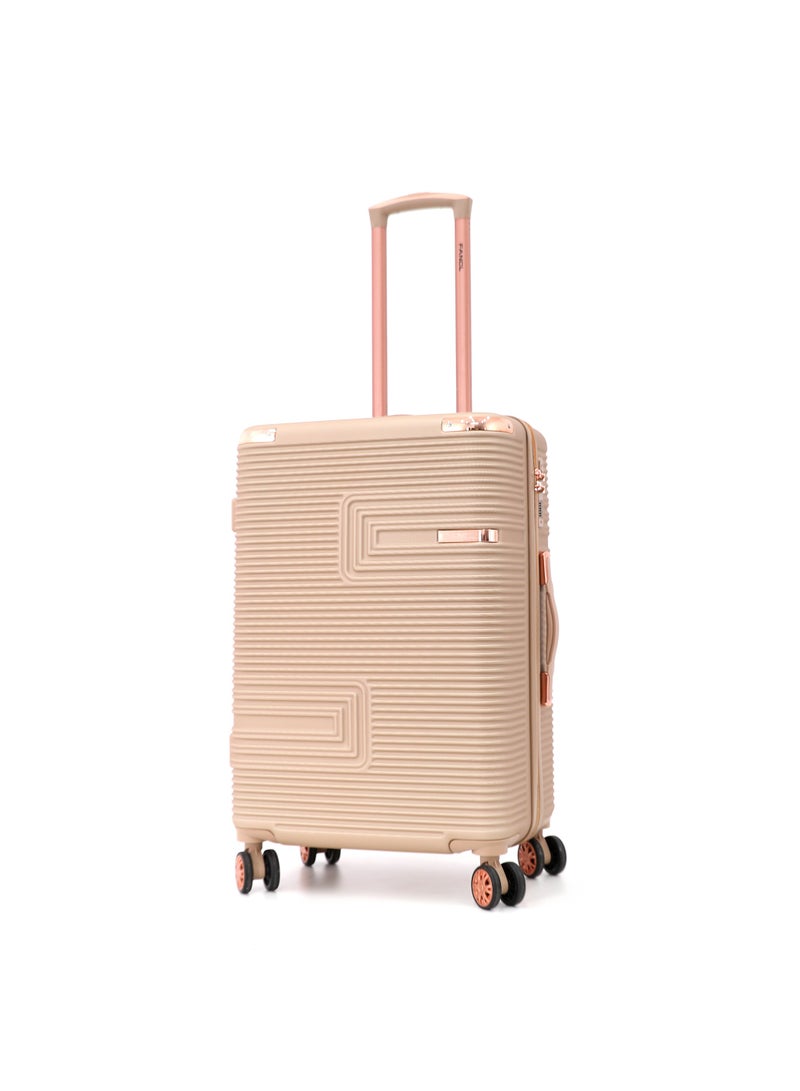 Fancl حقيبة سفر صلبة بعجلات مزدوجة مجموعة 5 قطع، شامبانيا (BC-12"&14"، S-20"، M-24"، L-28") - Image 2