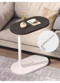 DubaiGallery Sofa Side End Table, Light Luxury Side Table Simple Corner Table Bedside Cabinet Metal Frame C Shaped Table for Sofa Bed Living Room Bedroom  - Image 2