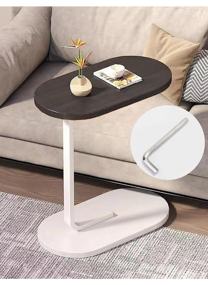 DubaiGallery - Sofa Side End Table, Light Luxury Side Table Simple Corner Table Bedside Cabinet Metal Frame C Shaped Table for Sofa Bed Living Room Bedroom - Image 1