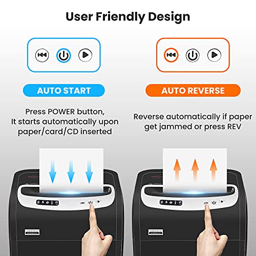 VidaTeco 18-Sheet Paper Shredder for Home Office Heavy Duty with 60 Mins Running Micro Cut, US Patented Cutter, Shred CD/Card with 7.9 Gal Extra Large Bin, AUTO Jam Proof(ETL) - Image 5